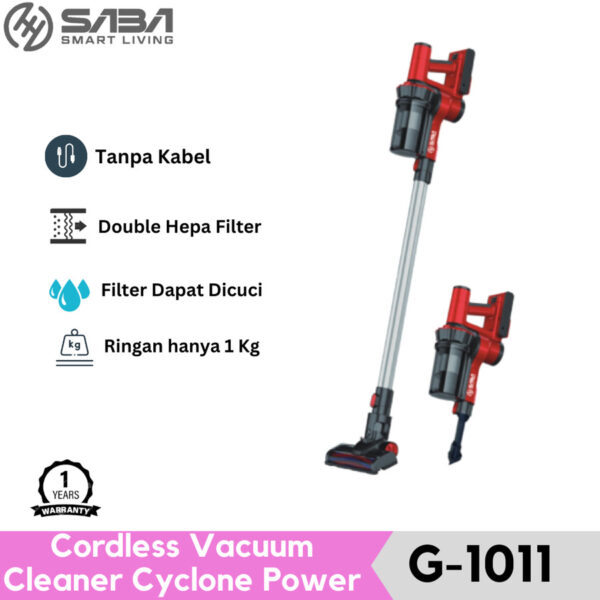 SABA Smart Living Cordless Vacuum Cleaner Cyclone Power G-1011